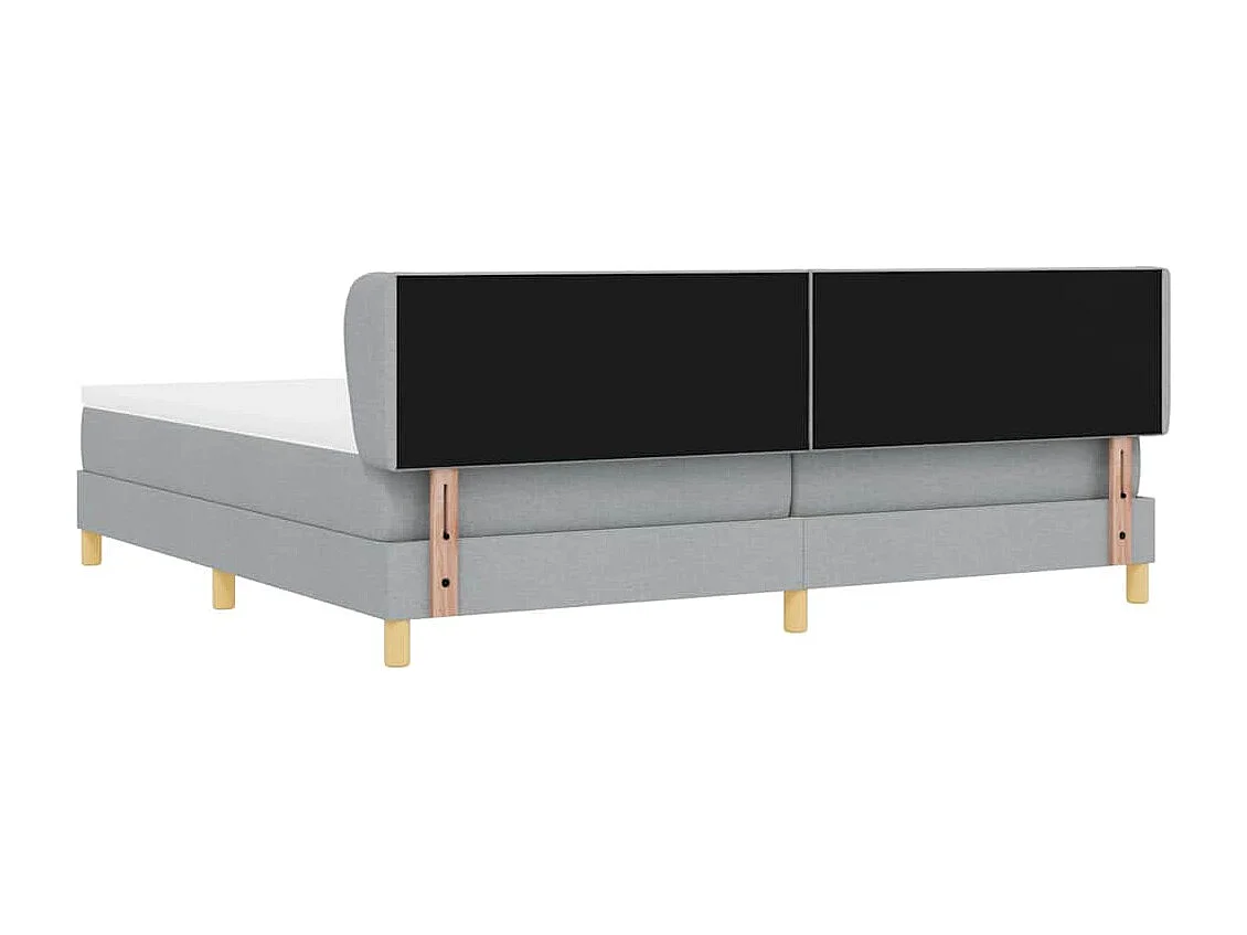 Cadre de lit avec Matelas Crème 90x200 cm Tissu Gris clair