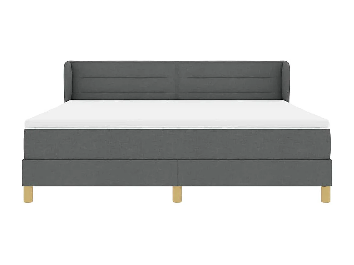 Cama con somier y colchón Crema 90x200 cm Fabric Gris oscuro