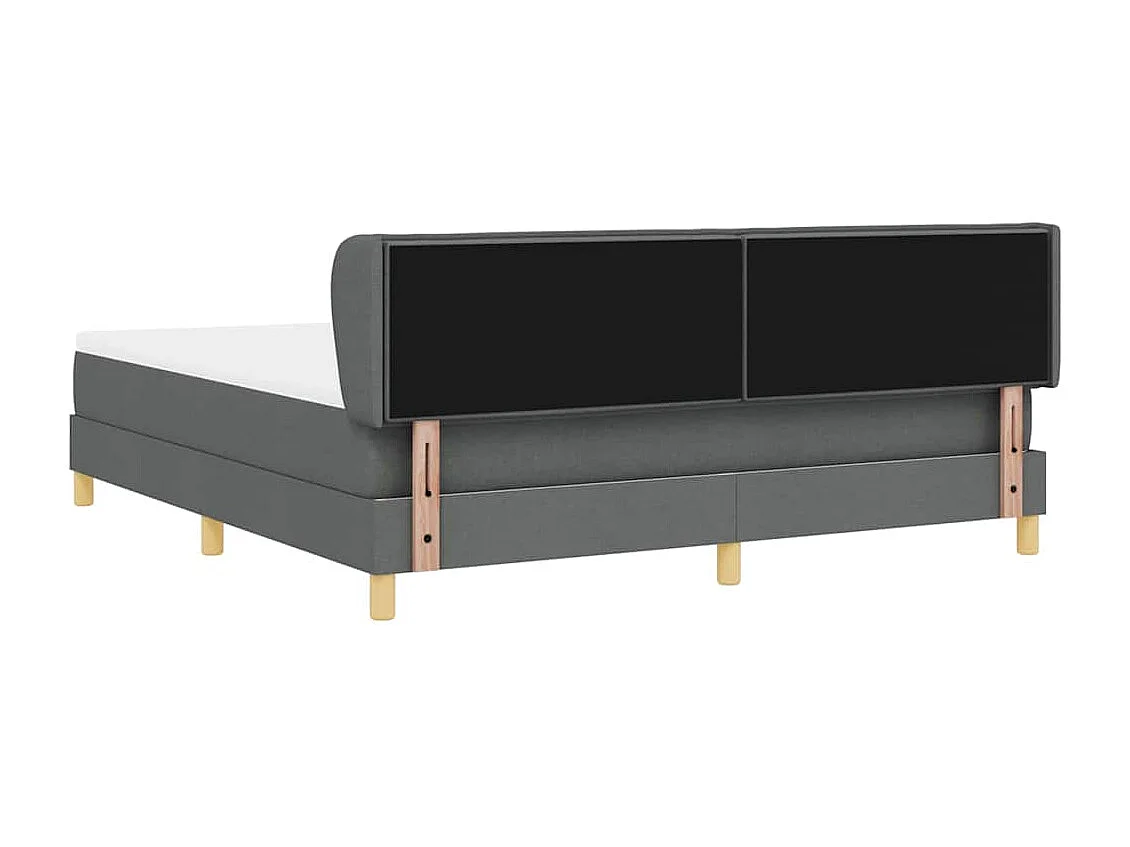 Cama con somier y colchón Crema 90x200 cm Fabric Gris oscuro