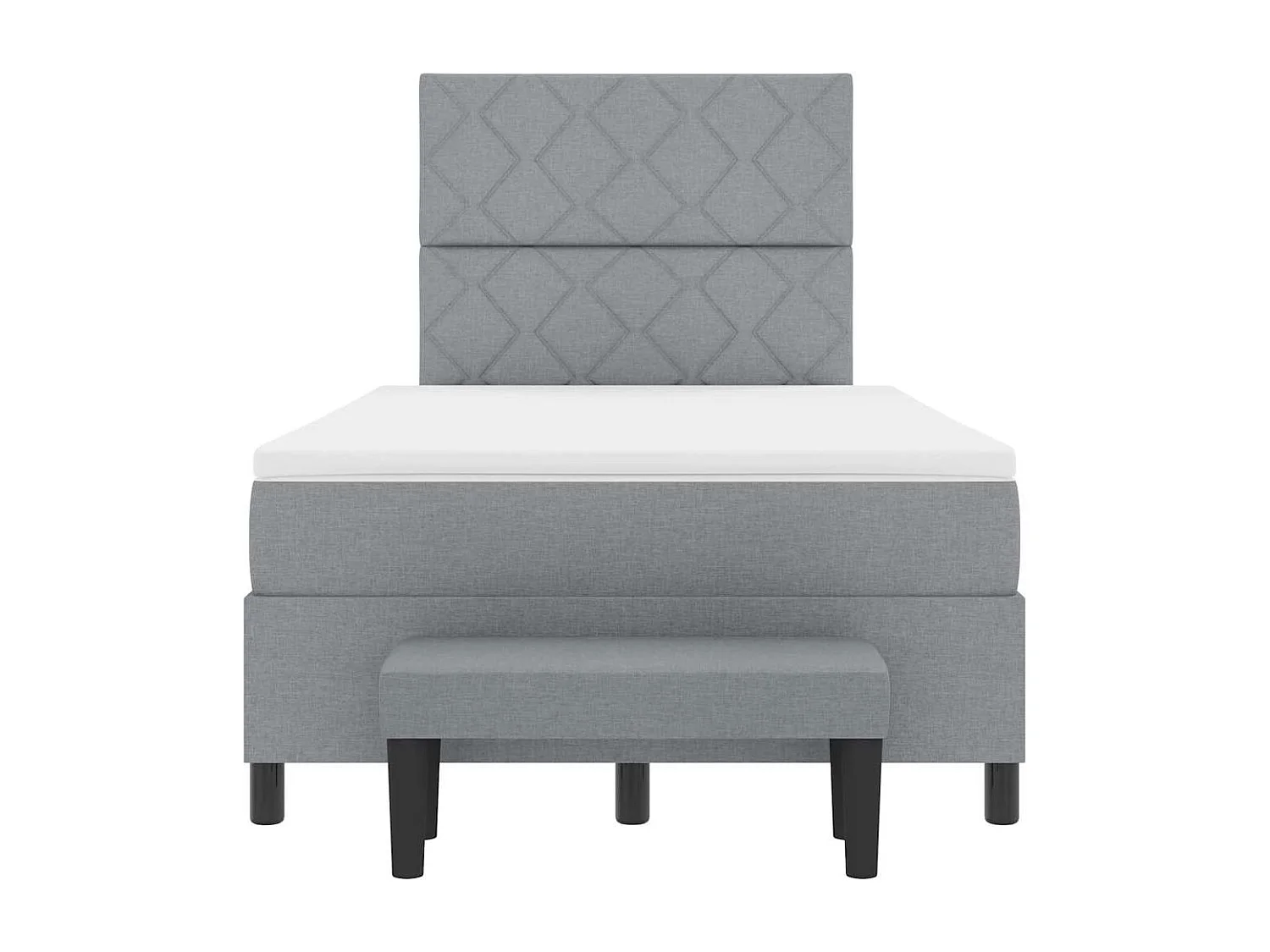 Cadre de lit avec matelas Gris clair 120 x 190 cm tissu