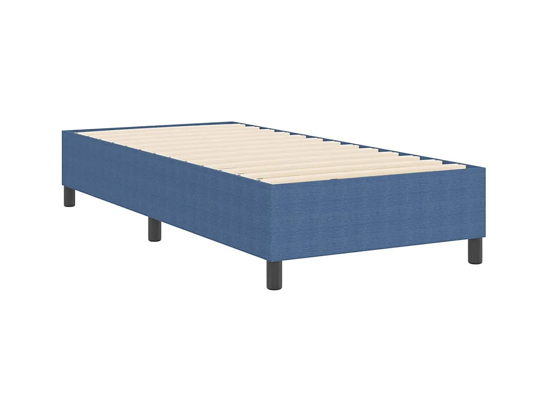 Cadre de lit Bleu 90 x 200 cm Tissu en velours côtelé