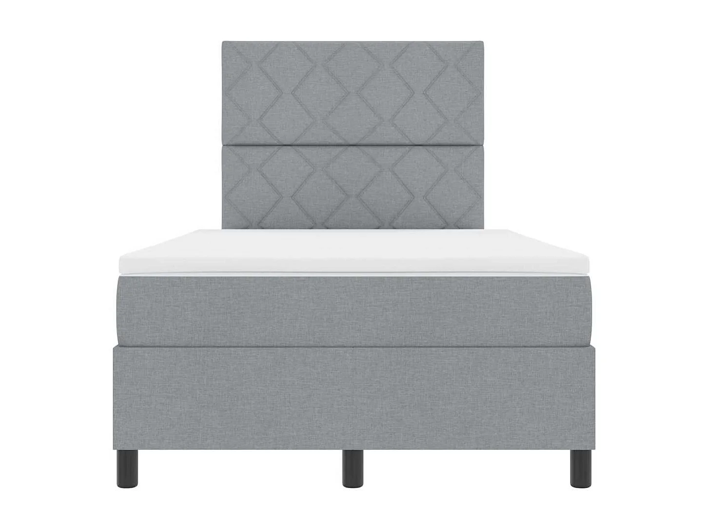 Cama Box com colchão Cinzento-claro 120 x 200 cm tecido