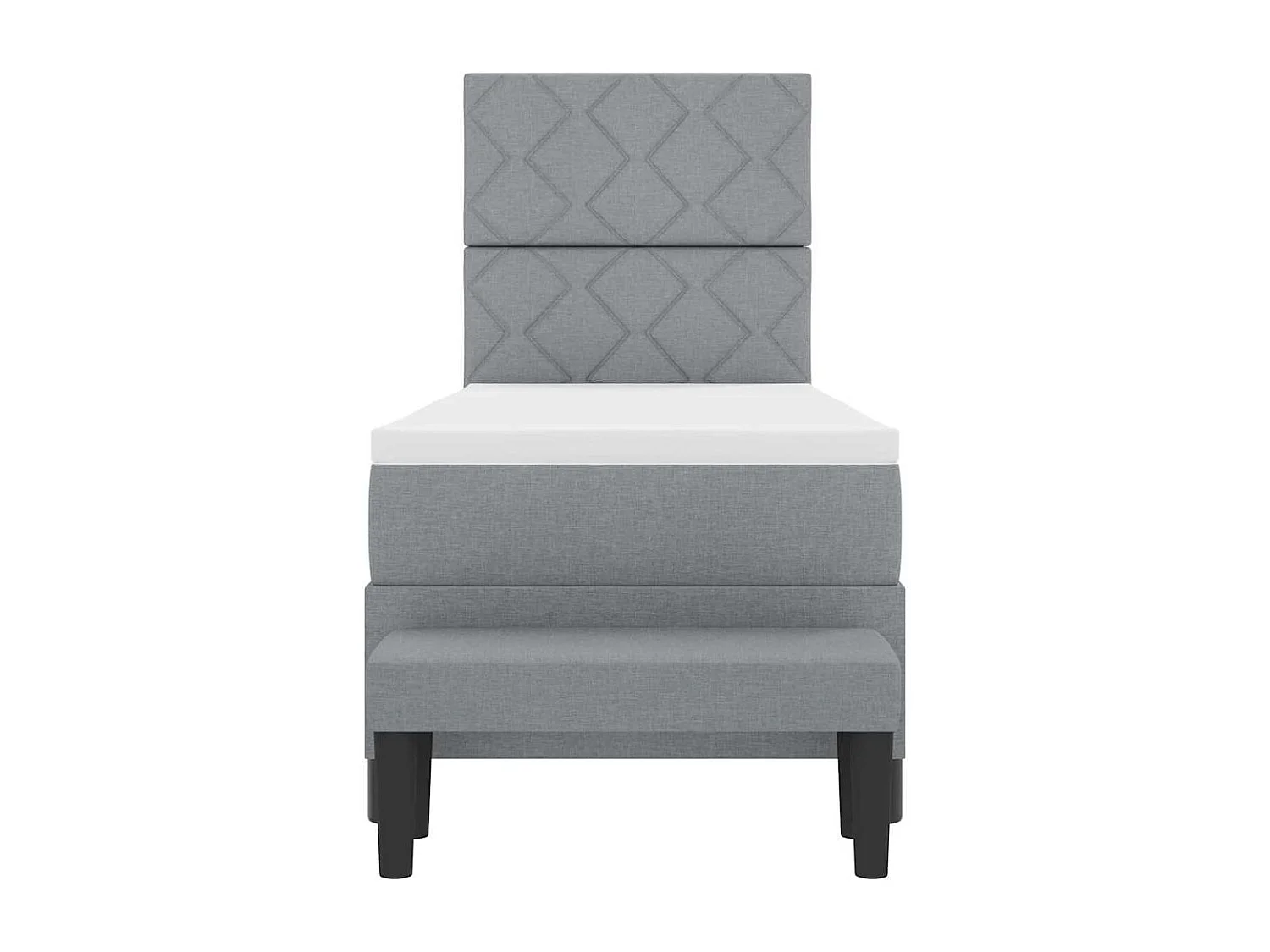 Cadre de lit avec matelas Gris clair 80 x 200 cm tissu