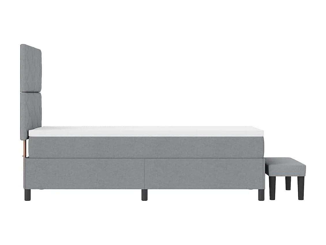 Cadre de lit avec matelas Gris clair 80 x 200 cm tissu