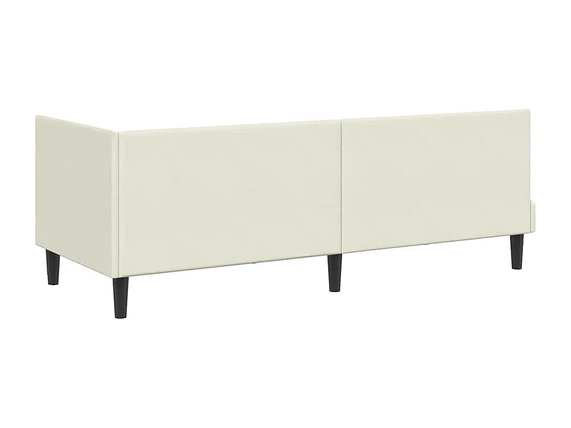 Cadre de lit d'angle avec tête de lit Crème 80 x 200 cm Velours