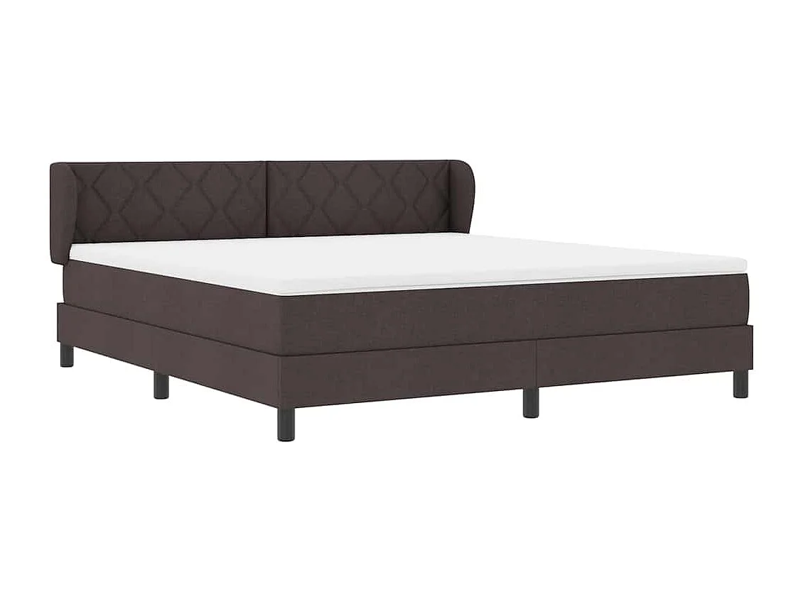 Cadre de lit avec matelas Marron foncé 180 x 200 cm tissu