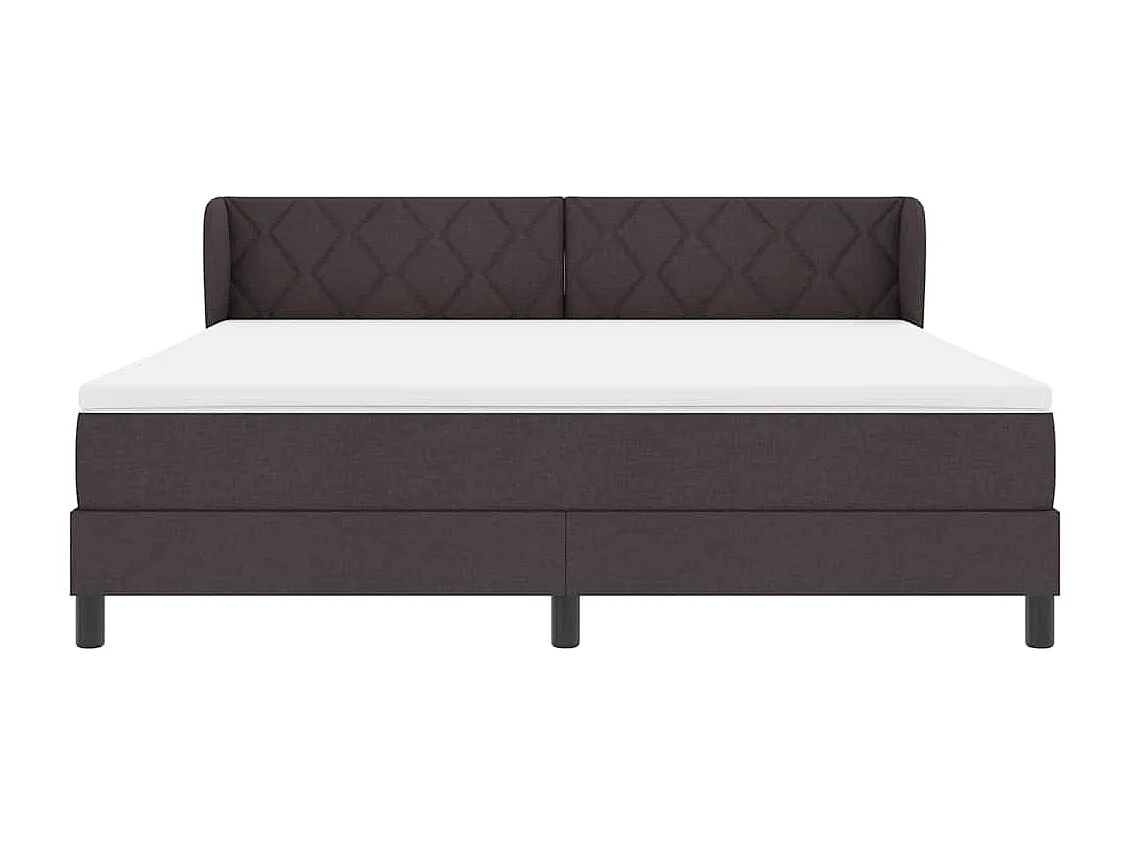Cadre de lit avec matelas Marron foncé 180 x 200 cm tissu