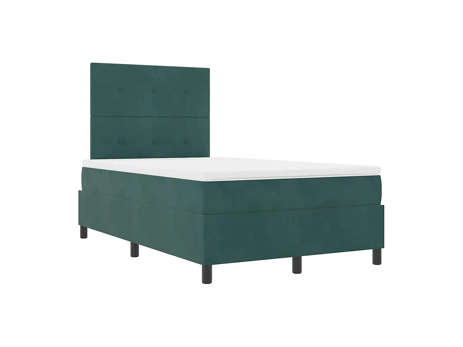 Cama tipo Box Spring Verde oscuro 120 x 200 cm Terciopelo