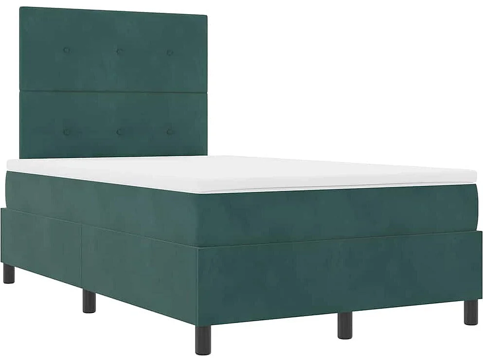 Cama tipo Box Spring Verde oscuro 120 x 200 cm Terciopelo