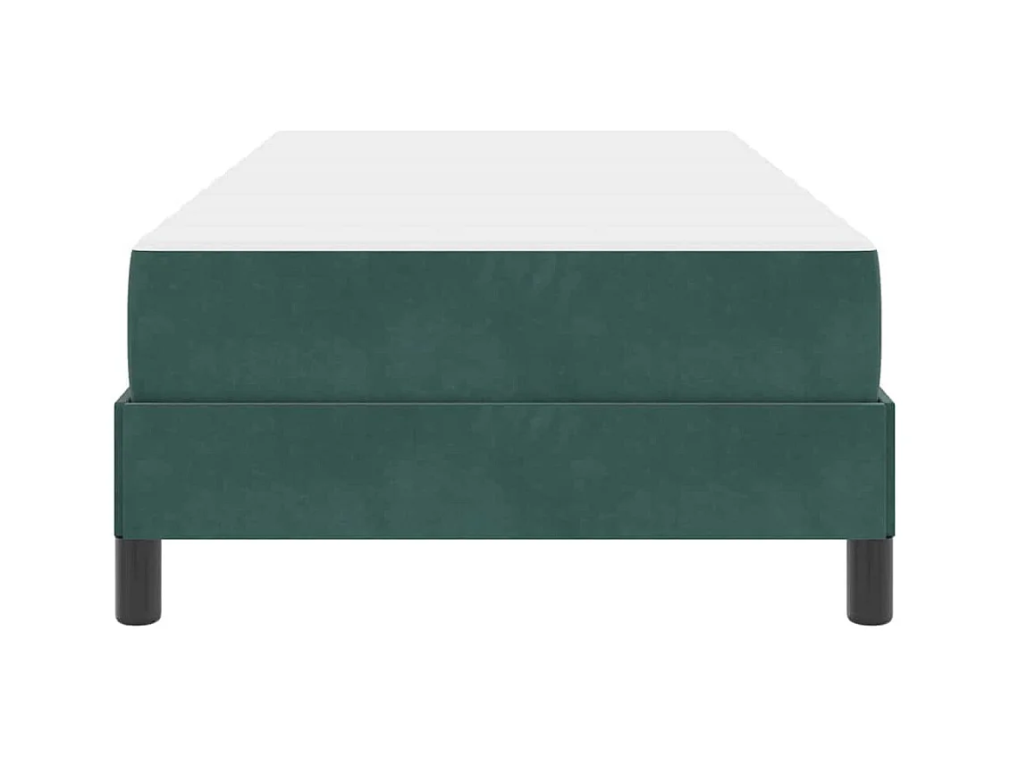 Cadre de lit avec matelas Vert foncé 80 x 200 cm Velours