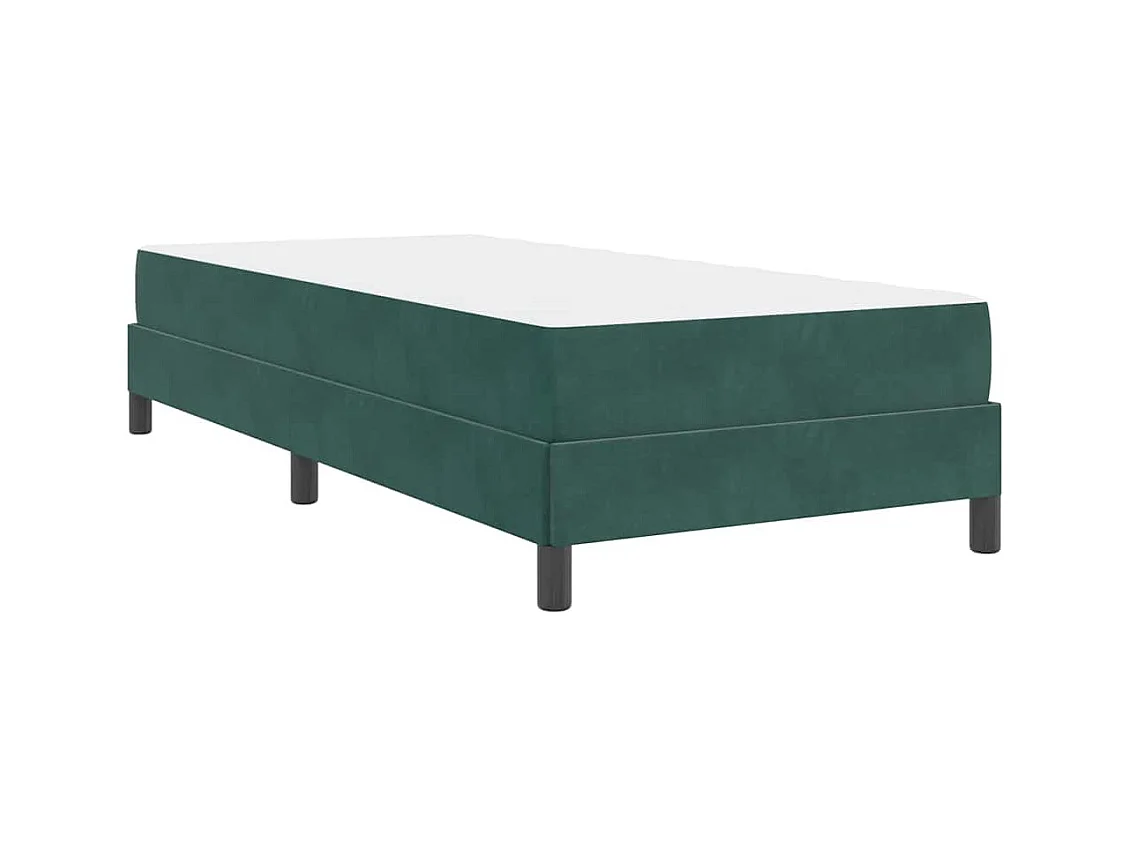 Cadre de lit avec matelas Vert foncé 80 x 200 cm Velours
