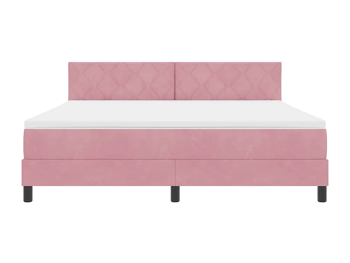 Cadre de lit avec matelas Rose 180 x 200 cm tissu