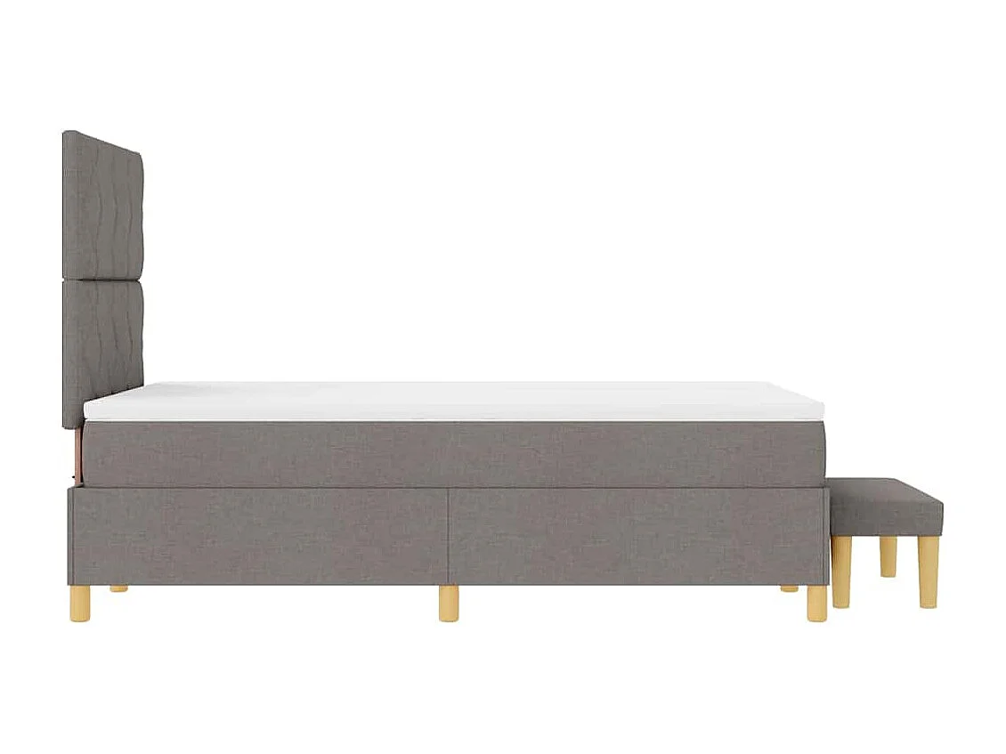 Cadre de lit avec matelas Taupe 120 x 200 cm tissu