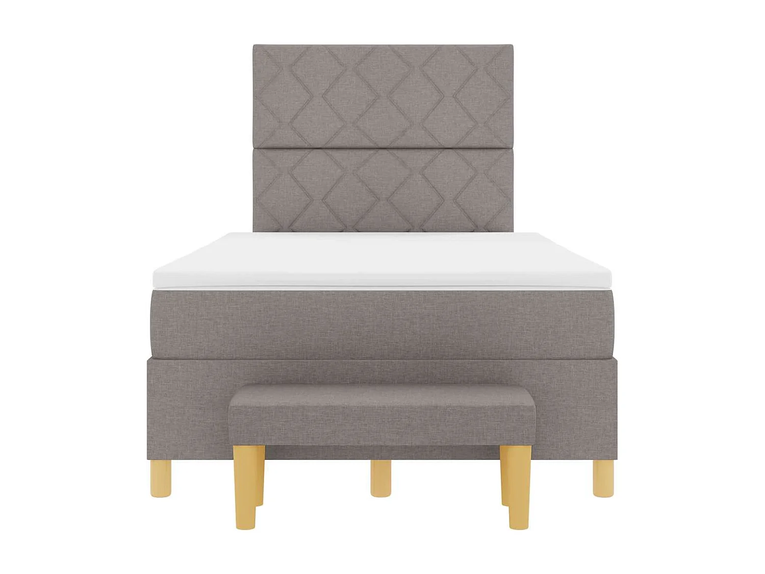 Cama tipo Box Spring con colchón Taupé 120 x 200 cm tela