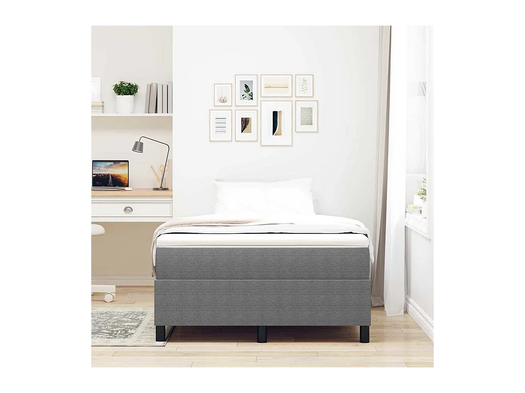 Cadre de lit Gris clair 120 x 190 cm Tissu en velours côtelé