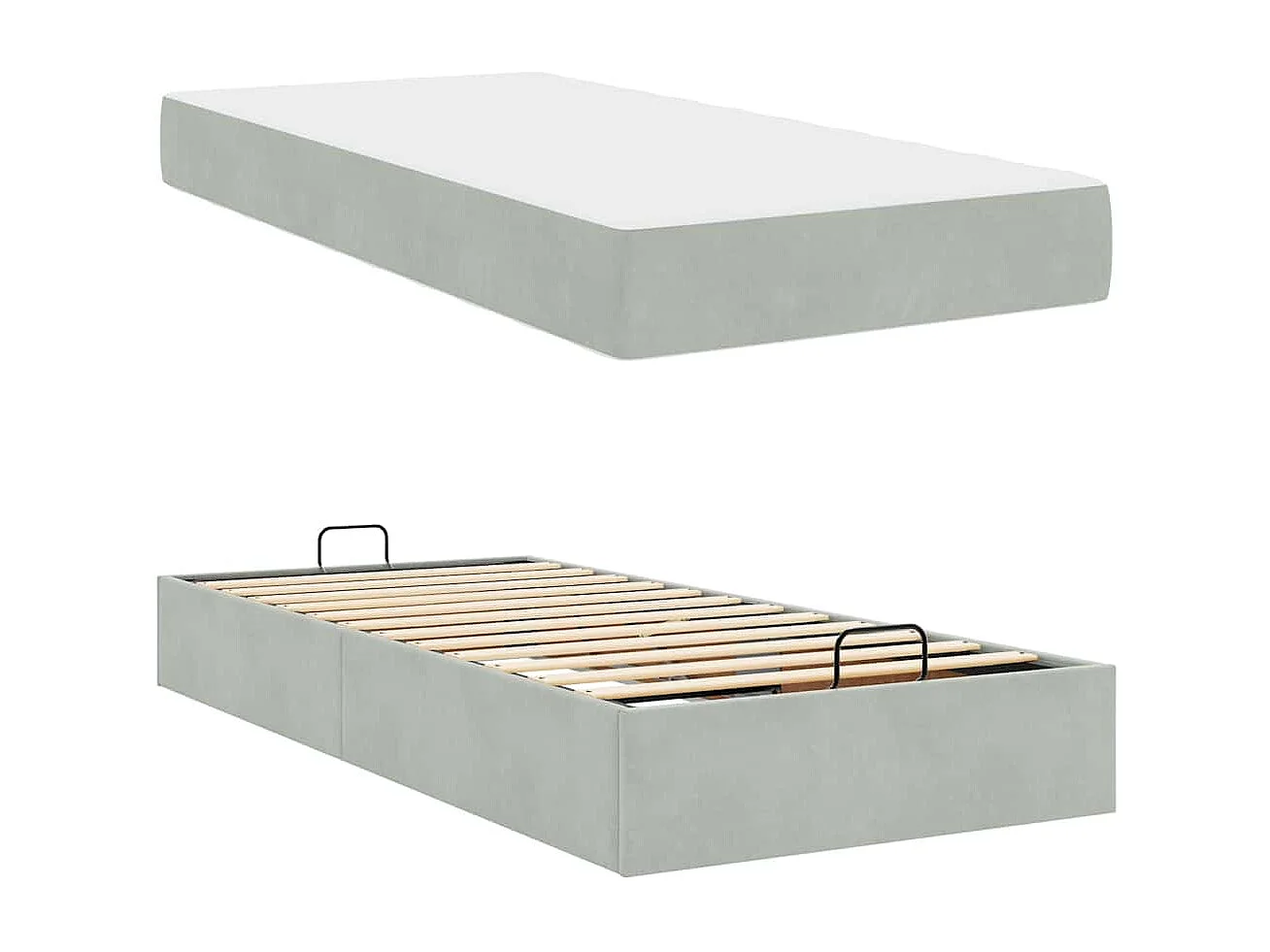 Estructura de cama Gris claro 80 x 200 cm Terciopelo