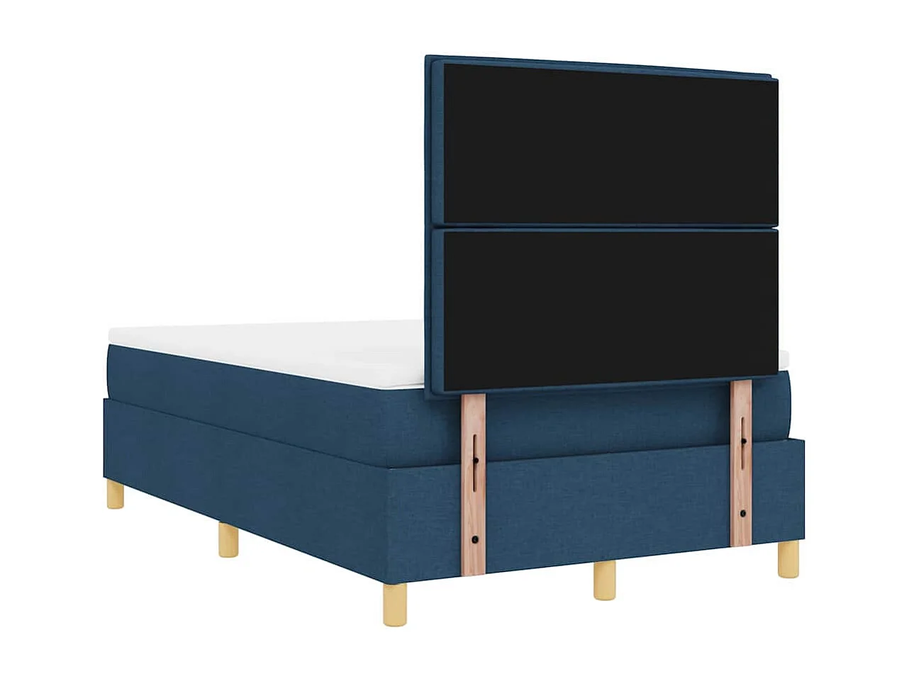 Cama tipo Box Spring con colchón Azul 120 x 200 cm tela