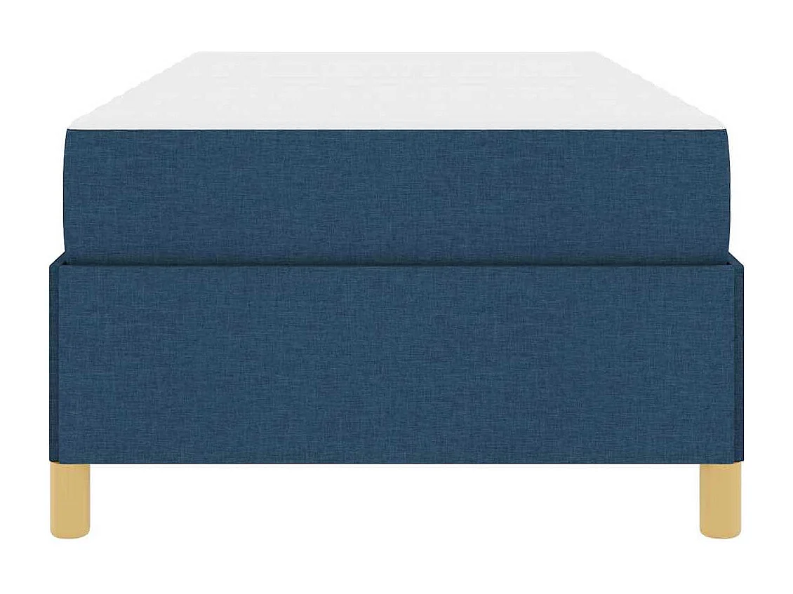 Cadre de lit avec matelas Bleu et Blanc 90 x 190 cm tissu