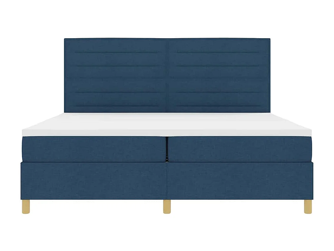 Cama tipo Box Spring con colchón Azul 200 x 200 cm tela