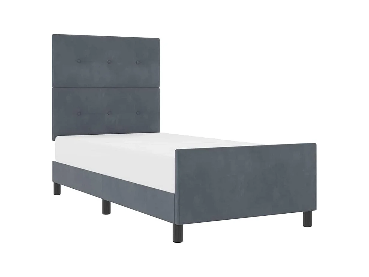 Estructura de cama Gris oscuro 80 x 200 cm Terciopelo