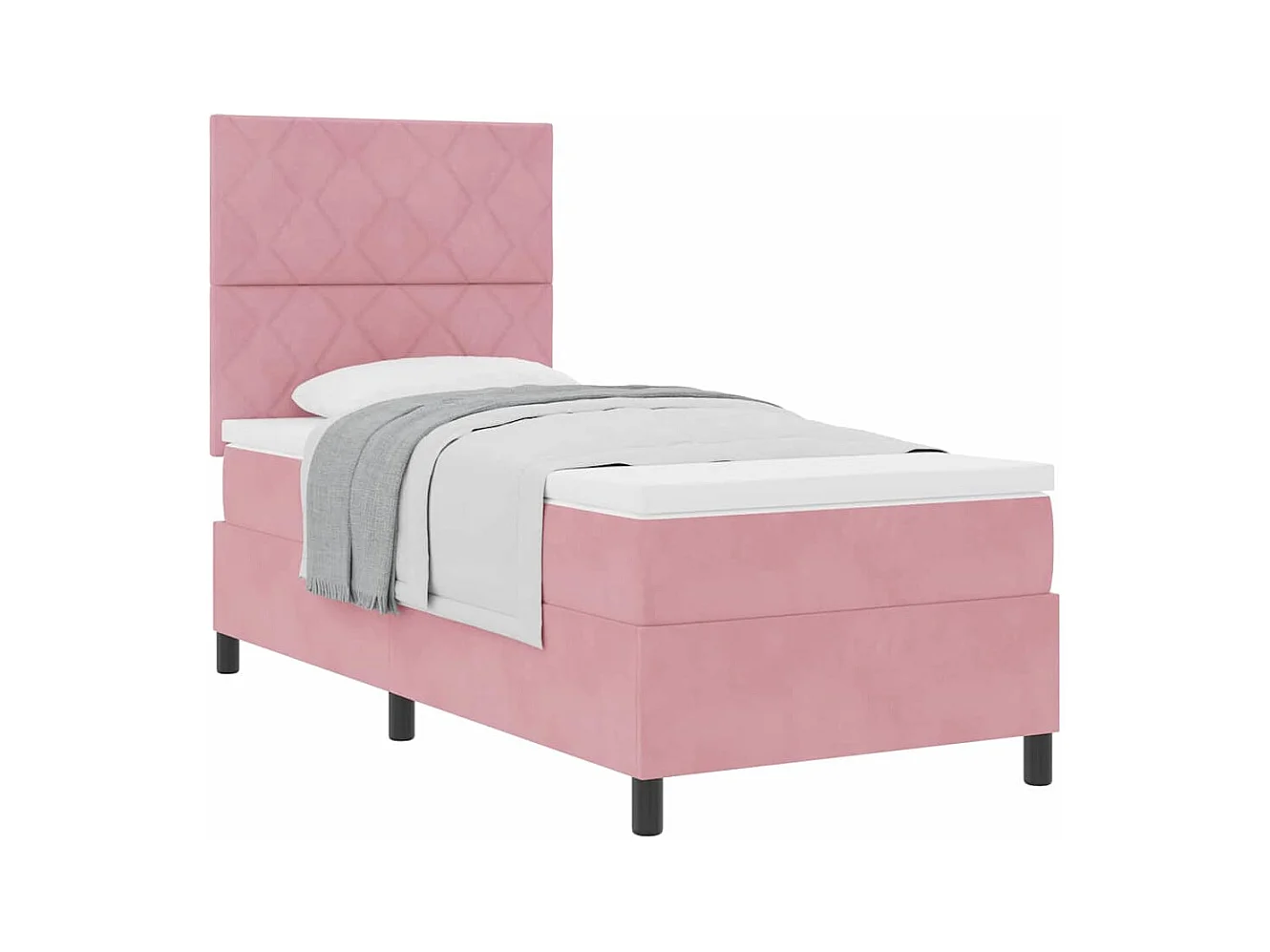 Cadre de lit avec matelas Rose 100 x 200 cm Velours