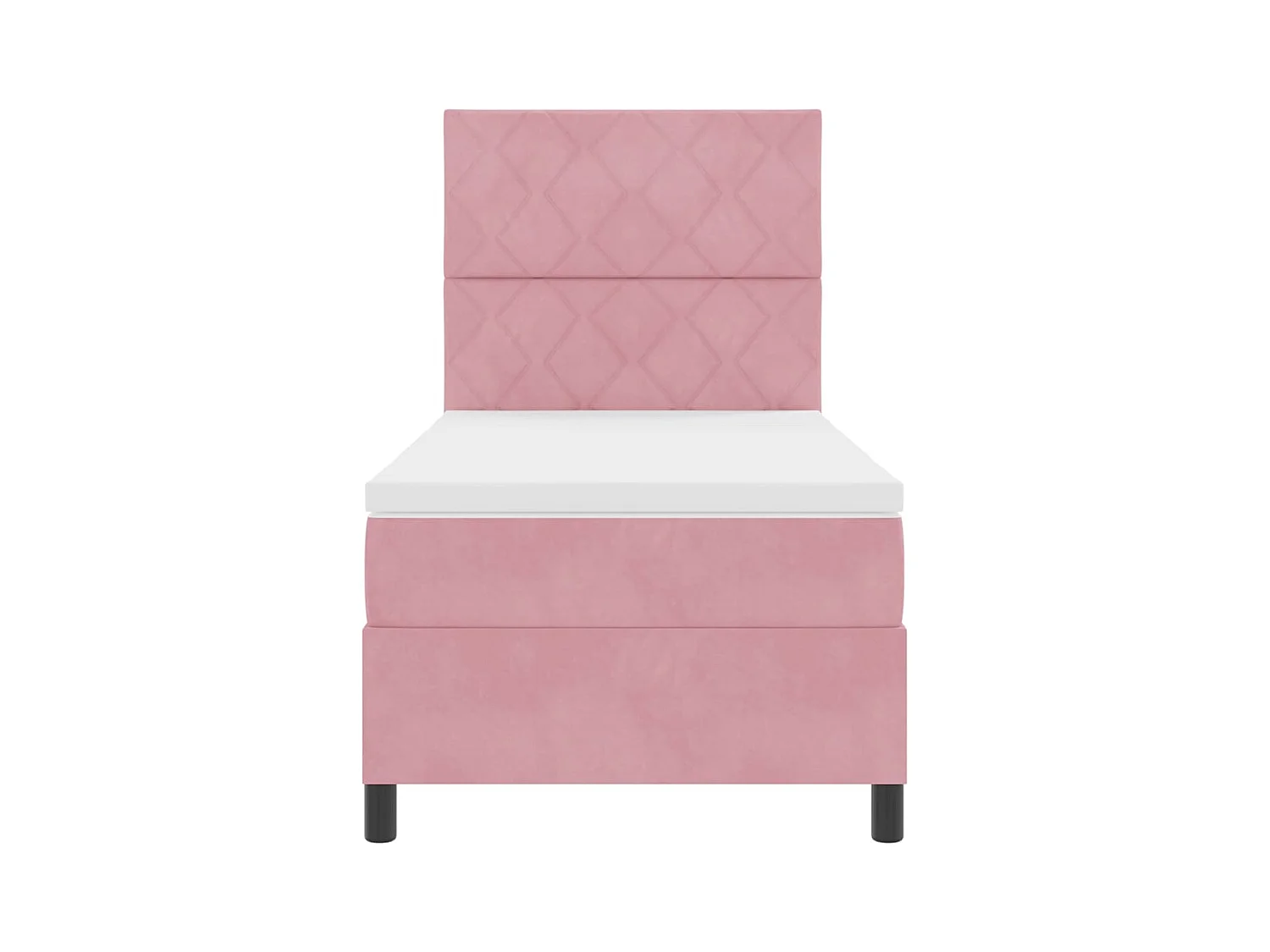 Cadre de lit avec matelas Rose 100 x 200 cm Velours