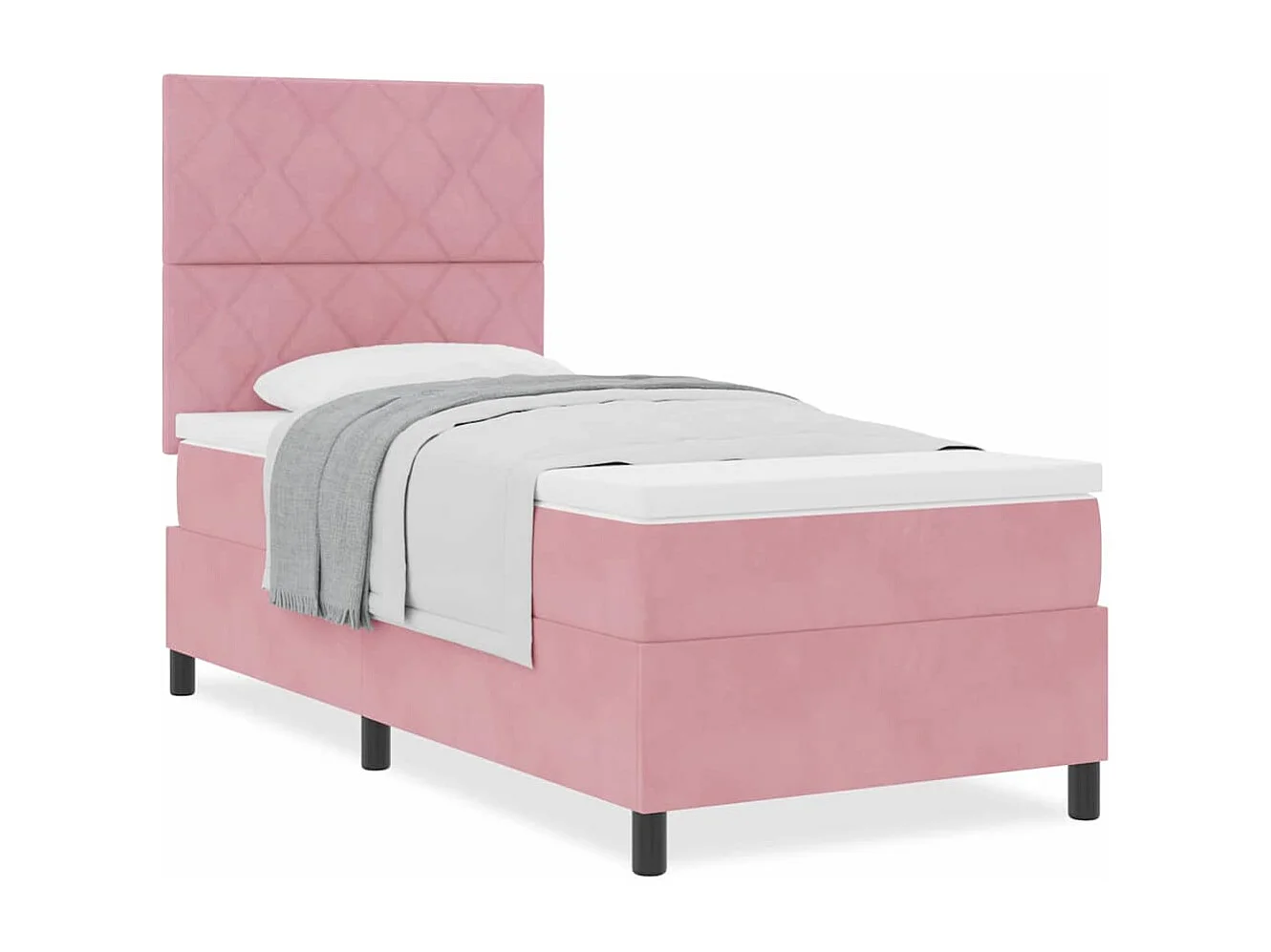 Cadre de lit avec matelas Rose 100 x 200 cm Velours