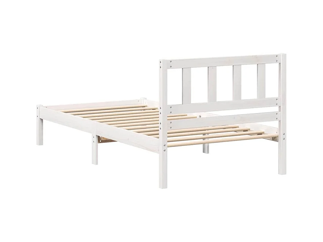 Estrutura da Cama Branco 90 x 190 cm Madeira de pinho maciça