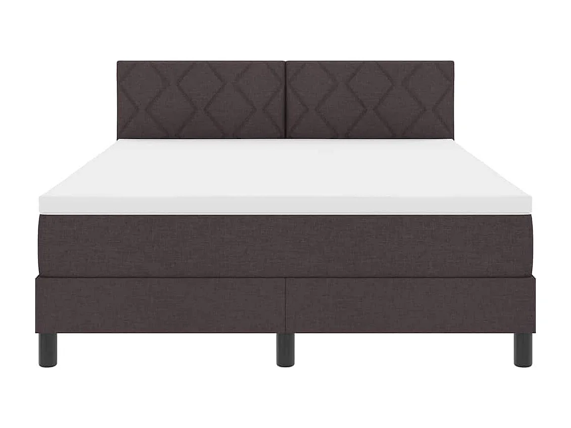 Cama Box com colchão Marrom Escuro 140 x 200 cm tecido