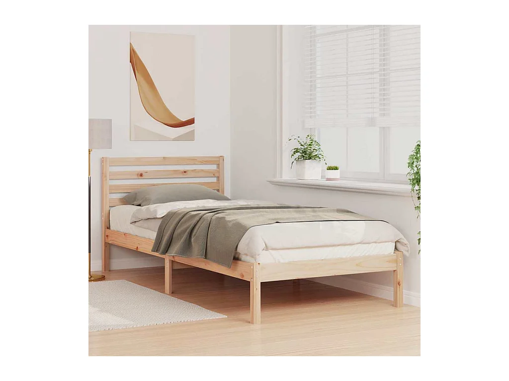 Cadre de lit Marron 80 x 210 cm Bois massif en pin