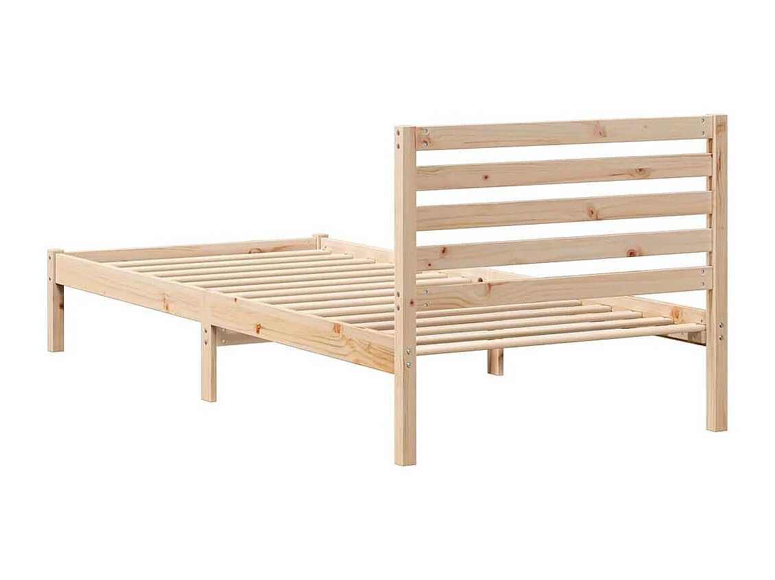 Bedframe met hoofdeinde Bruin 80 x 210 cm Massief grenenhout