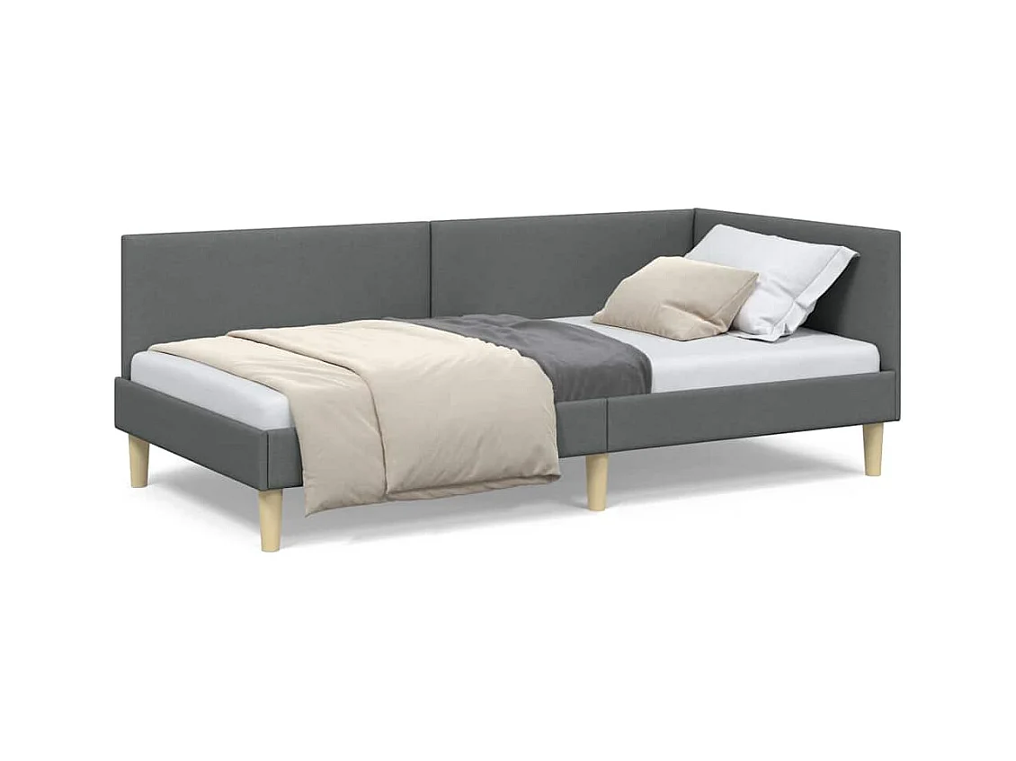 Estructura de cama en esquina Otro Gris oscuro 100 x 200 cm