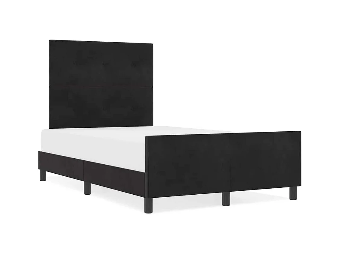 Cadre de lit avec tête de lit Noir 120 x 190 cm Velours