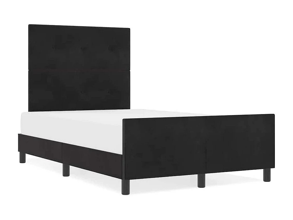 Estructura de cama con cabecera Negro 120 x 190 cm Terciopelo
