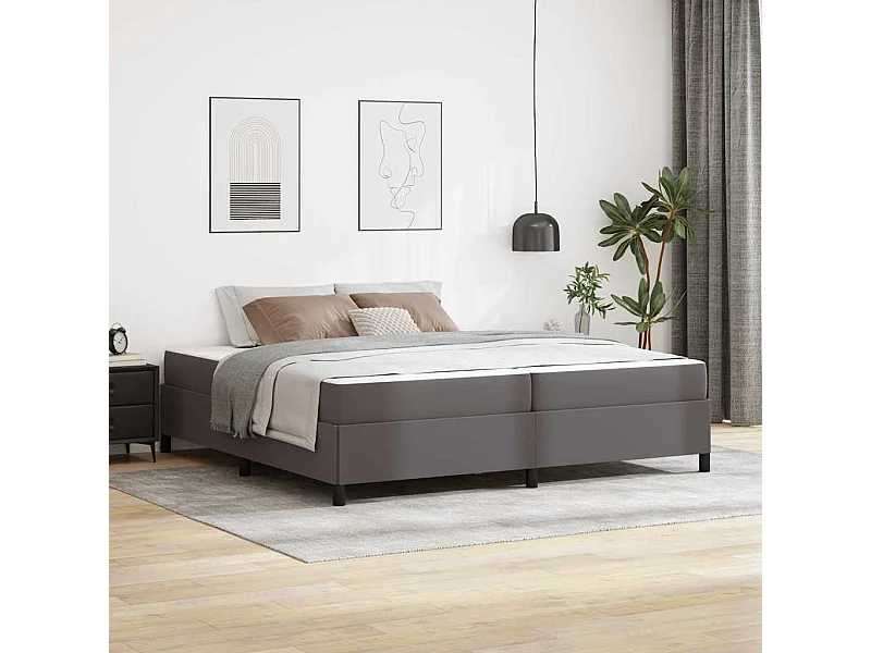 Estructura de cama con colchón con colchón Gris 200 x 200 cm