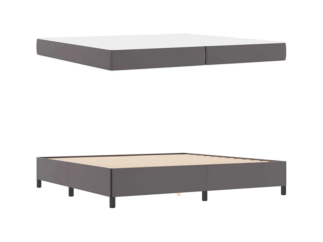 Estructura de cama con colchón con colchón Gris 200 x 200 cm
