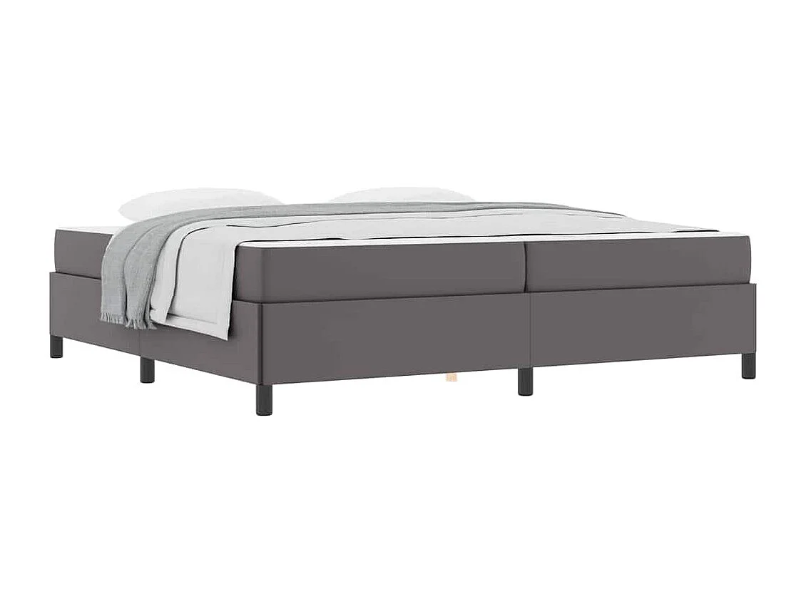 Cadre de lit avec matelas Gris 200 x 200 cm Faux cuir