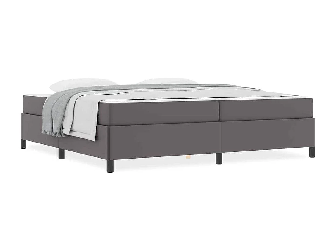 Cadre de lit avec matelas Gris 200 x 200 cm Faux cuir