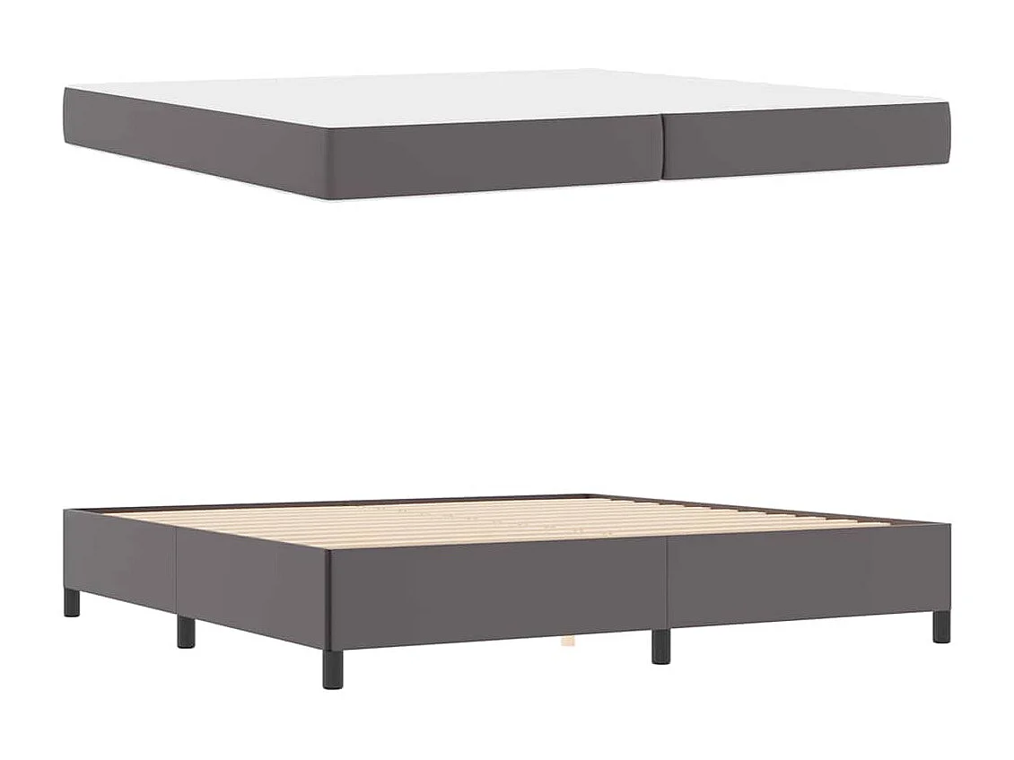 Cadre de lit avec matelas Gris 200 x 200 cm Faux cuir