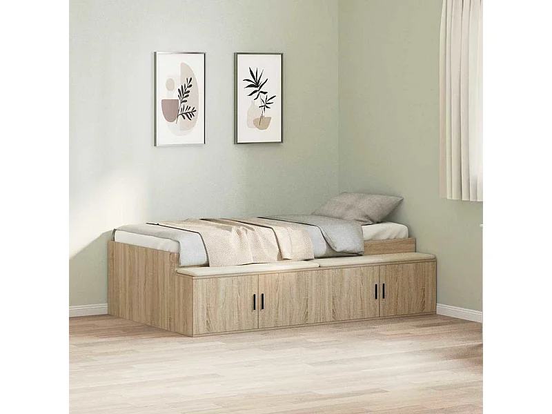 Estrado de cama com arrumação Carvalho sonoma 80 x 200 cm