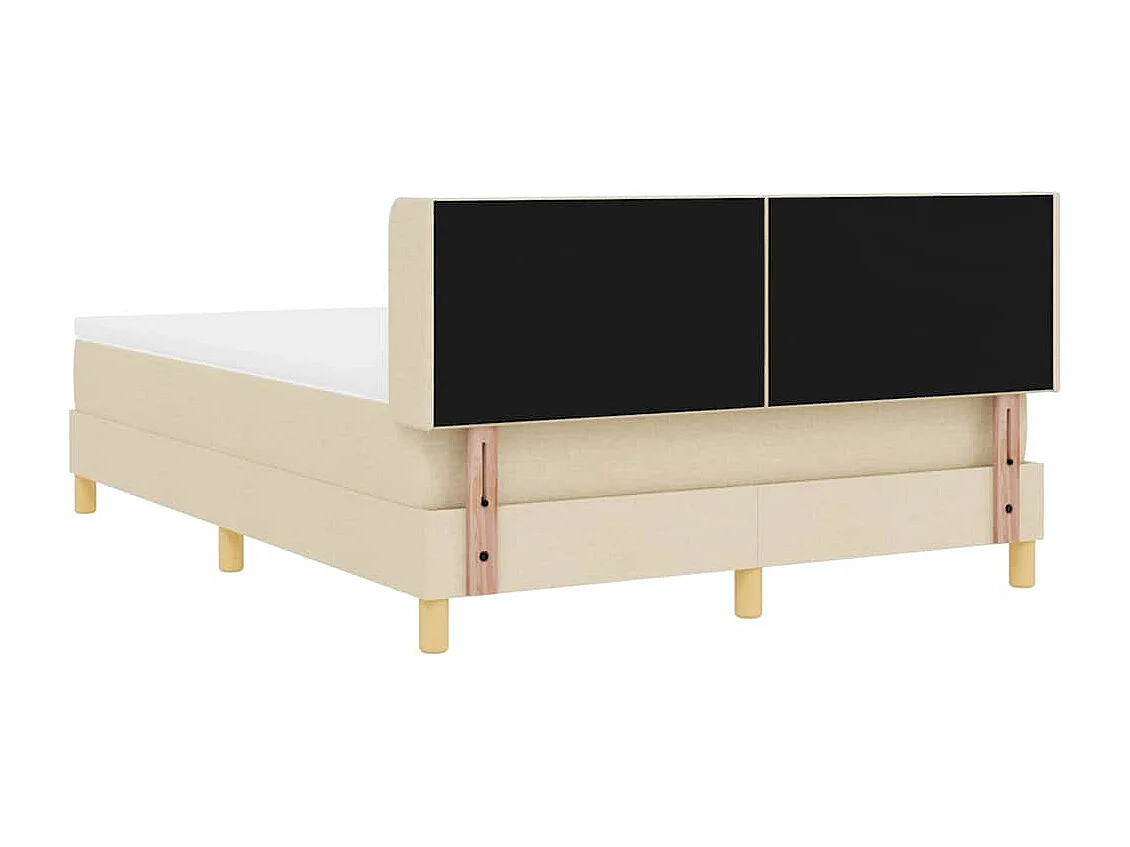 Cadre de lit avec matelas Crème 160 x 200 cm tissu
