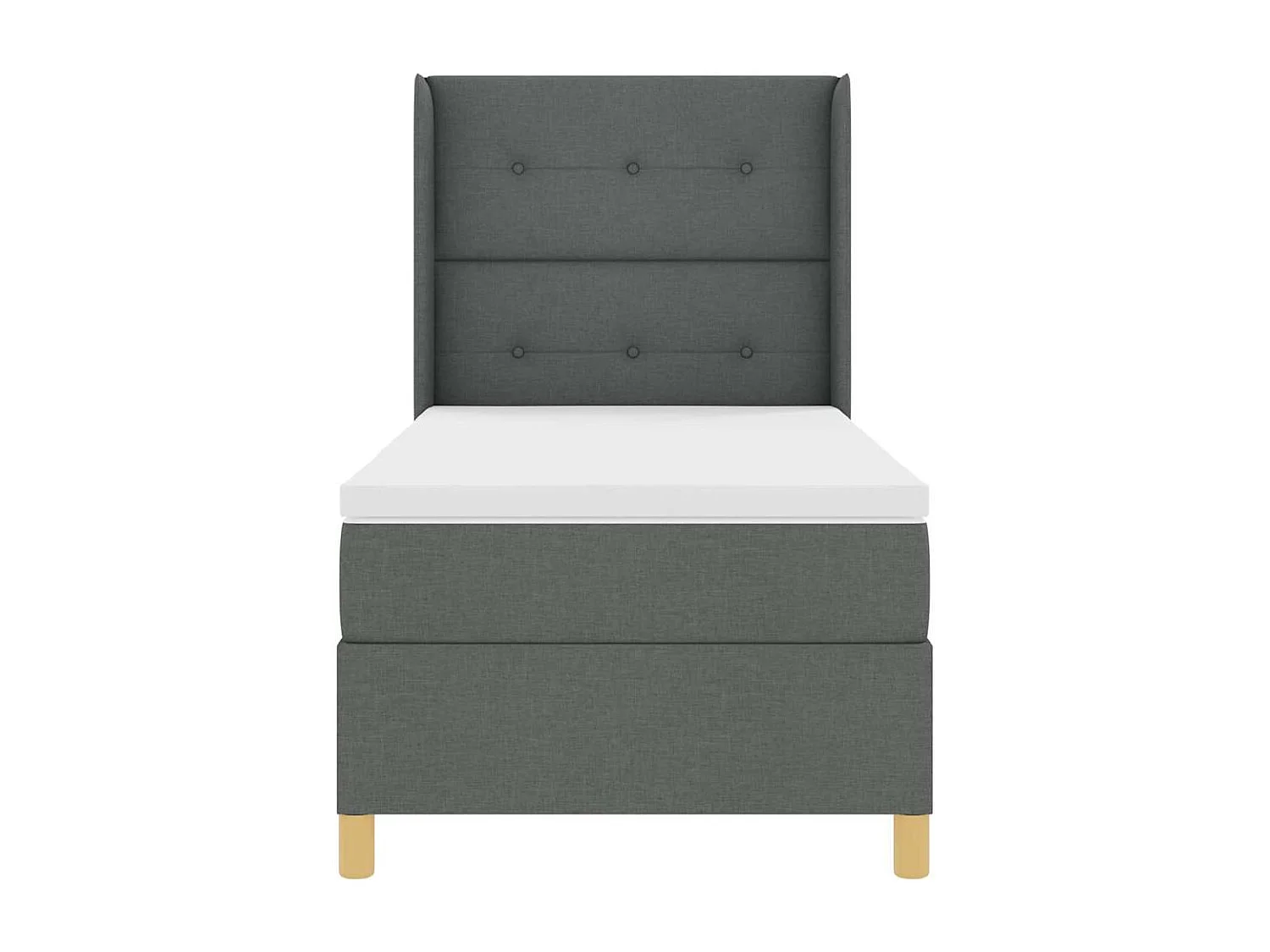 Cama con Somier con colchón Gris oscuro 90 x 200 cm tela