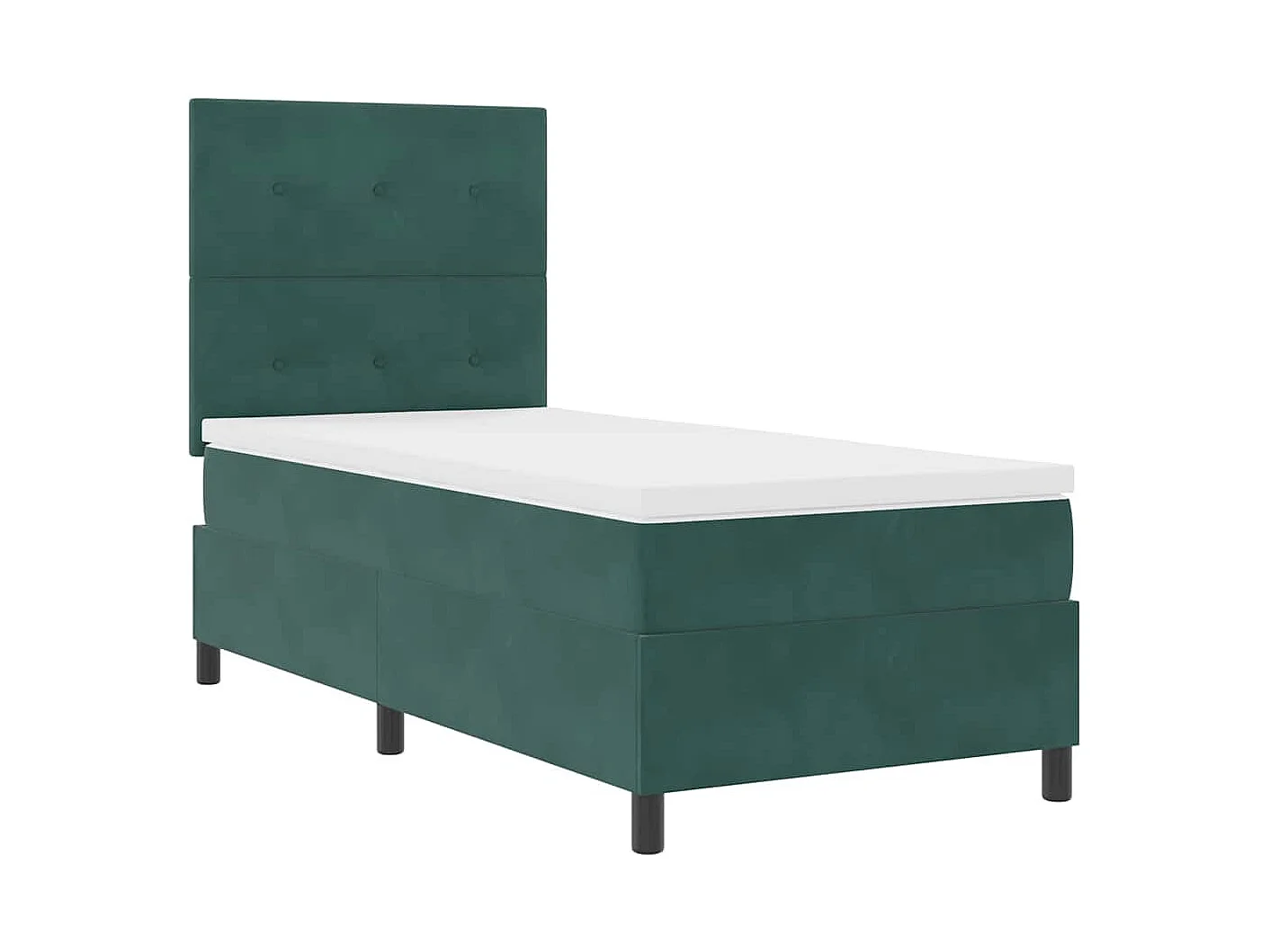 Cama tipo Box Spring Verde oscuro 100 x 200 cm Terciopelo
