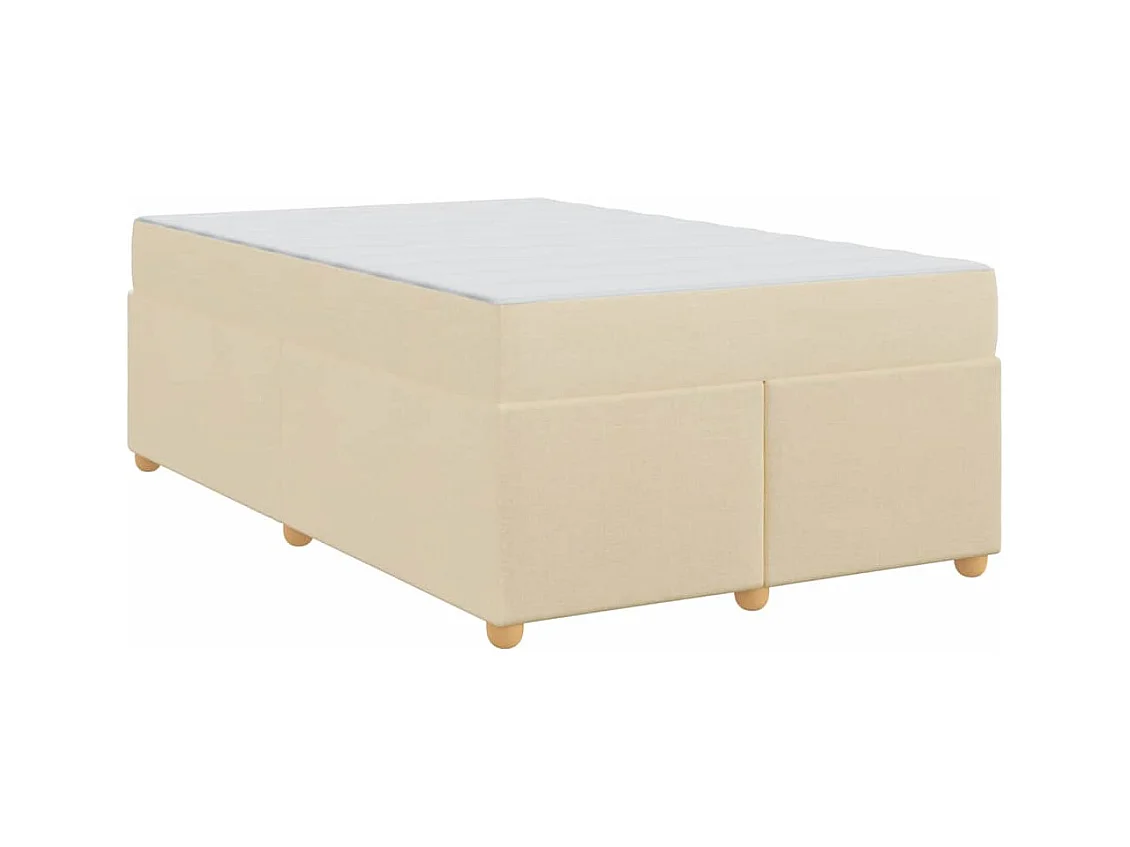 Cadre de lit avec matelas Crème 120 x 200 cm tissu