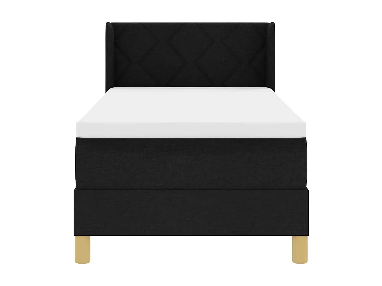 Cama tipo Box Spring Negro y Blanco y Negro 80 x 200 cm tela