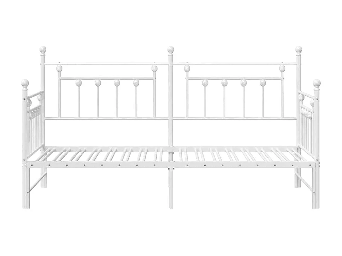Estrutura de cama de dia com cabeceira Branco 80 x 200 cm Aço