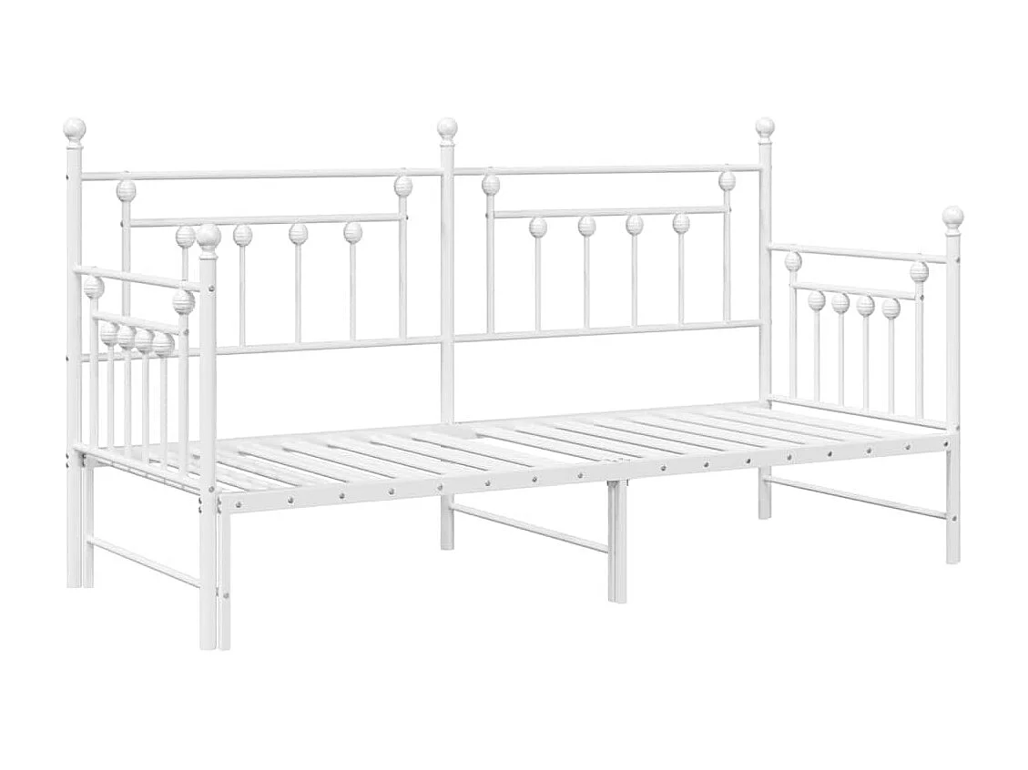 Bedframe voor een daybed met hoofdeinde Wit 80 x 200 cm Staal