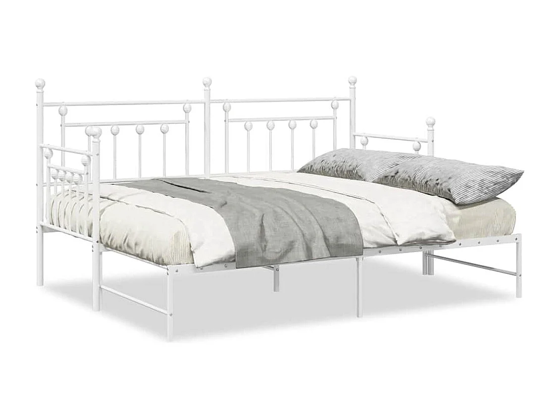 Bedframe voor een daybed met hoofdeinde Wit 80 x 200 cm Staal