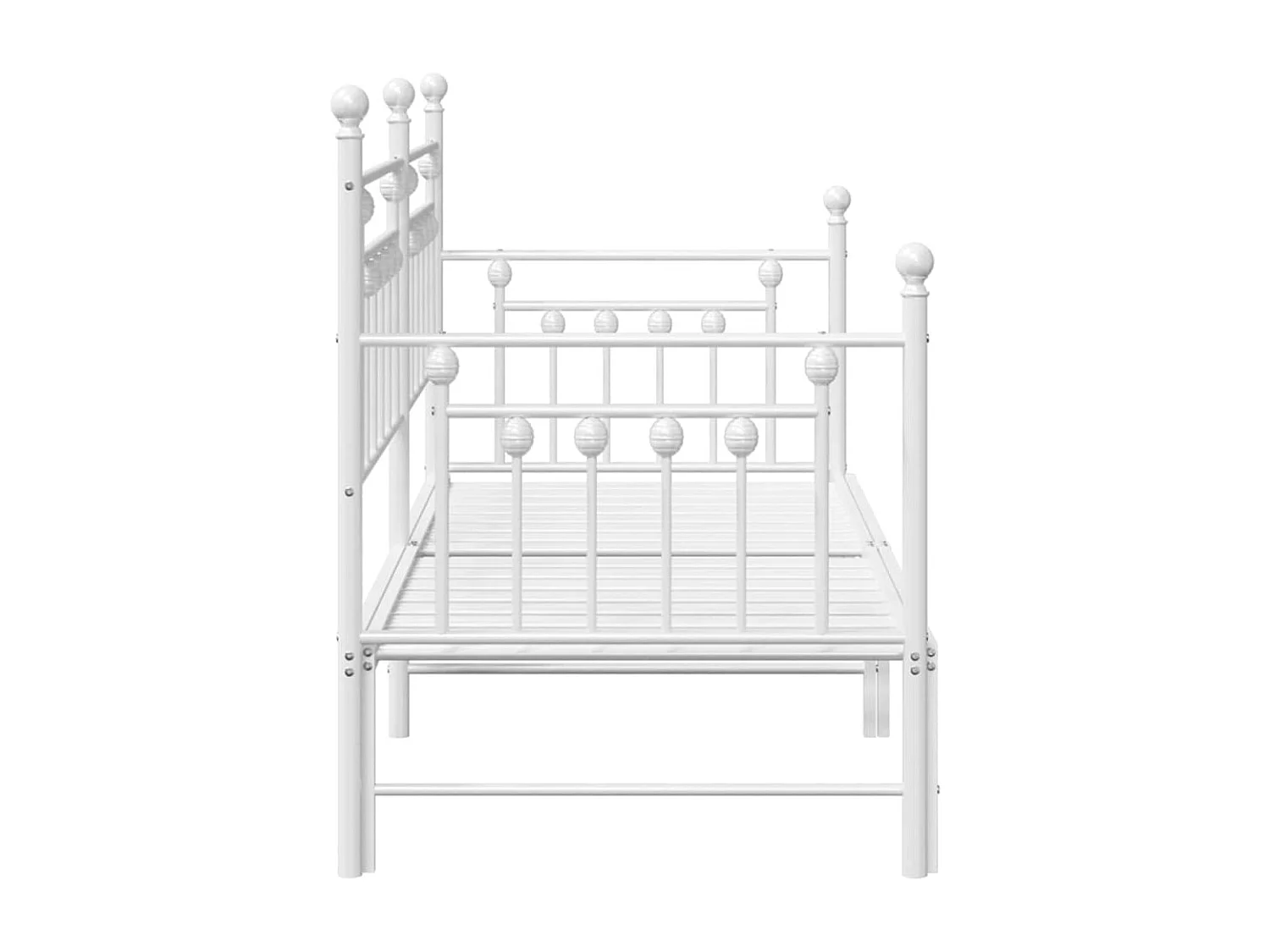 Bedframe voor een daybed met hoofdeinde Wit 80 x 200 cm Staal