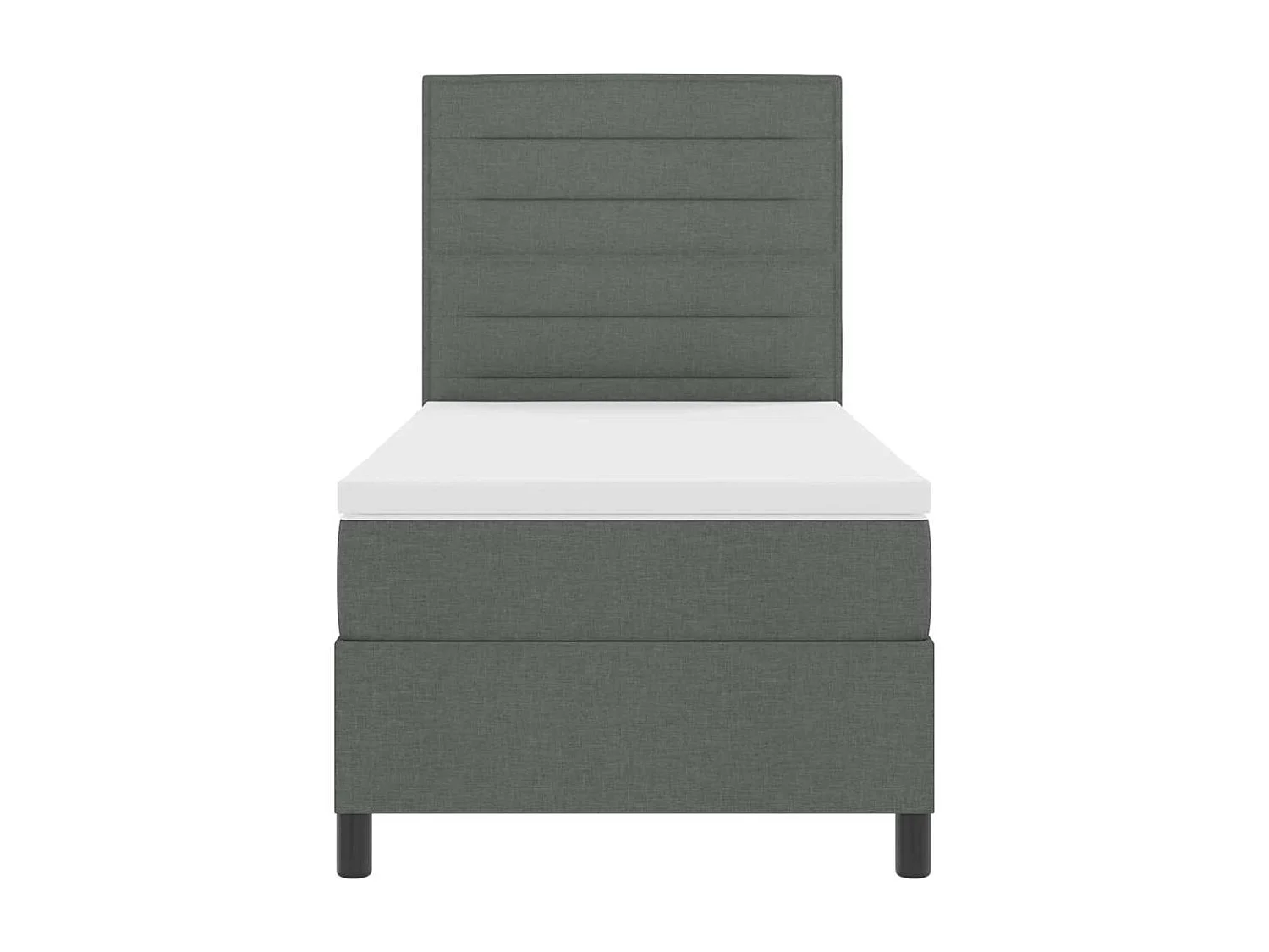 Cama Box com colchão Cinzento escuro 90 x 190 cm tecido